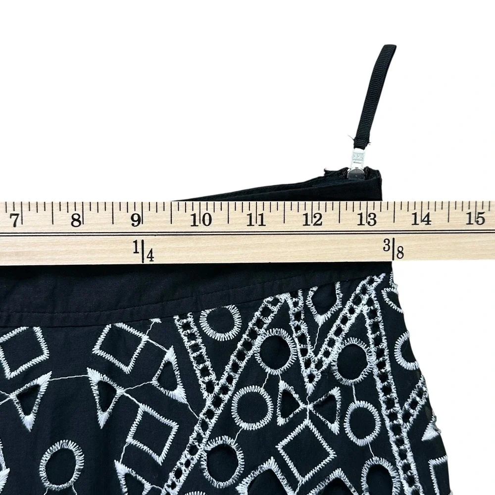 Banana Republic Black‎ White Geometric Lace Skirt Women's 0 Summer Work Casual